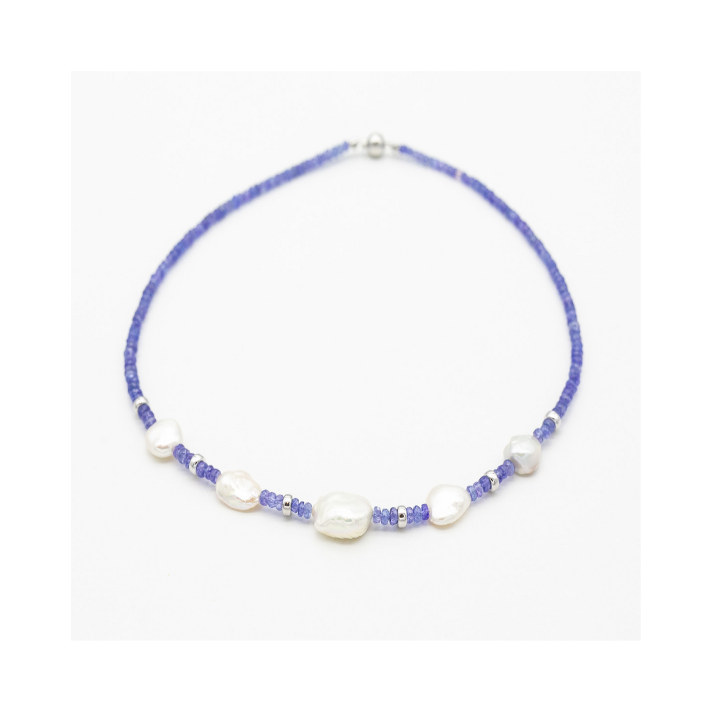 Tanzanite and Keshi Pearl Necklace Pania Fine Jewellery Australia