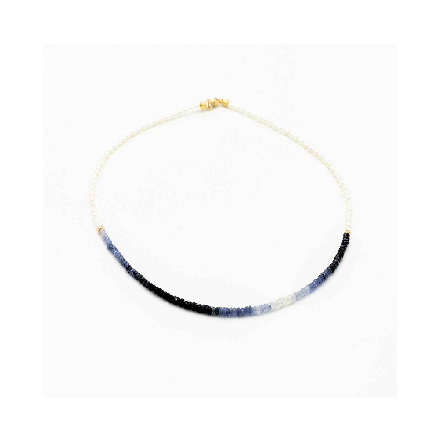 Ombre Sapphire and Seed Pearl Necklace Pania Fine Jewellery Australia