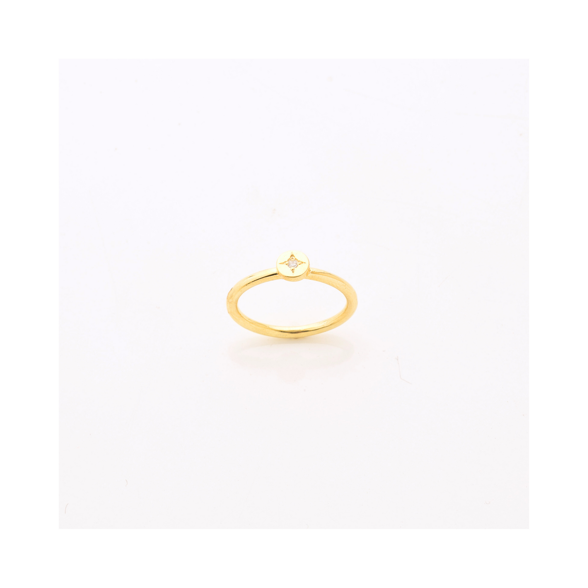 Starry Diamond Signet Ring 18K Gold Plated F/SI Size J Panie Fine  Jewellery