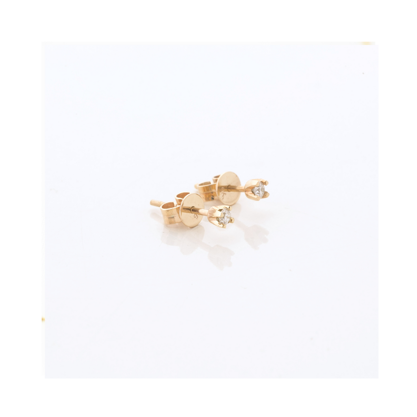 9ct Gold Diamond Studs Handcrafted Pania Fine Jewellery Australia 