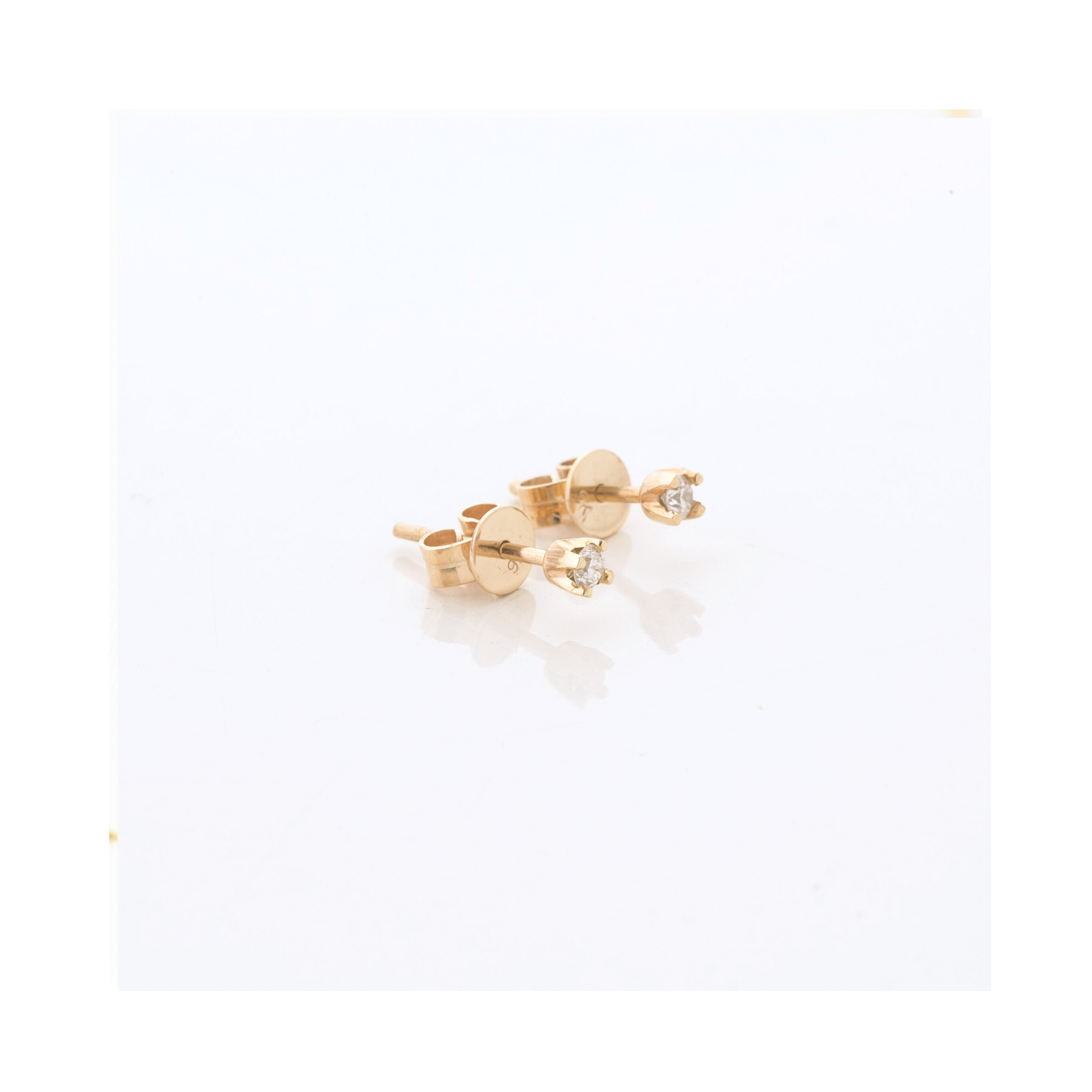 9ct Gold Diamond Studs Handcrafted Pania Fine Jewellery Australia 