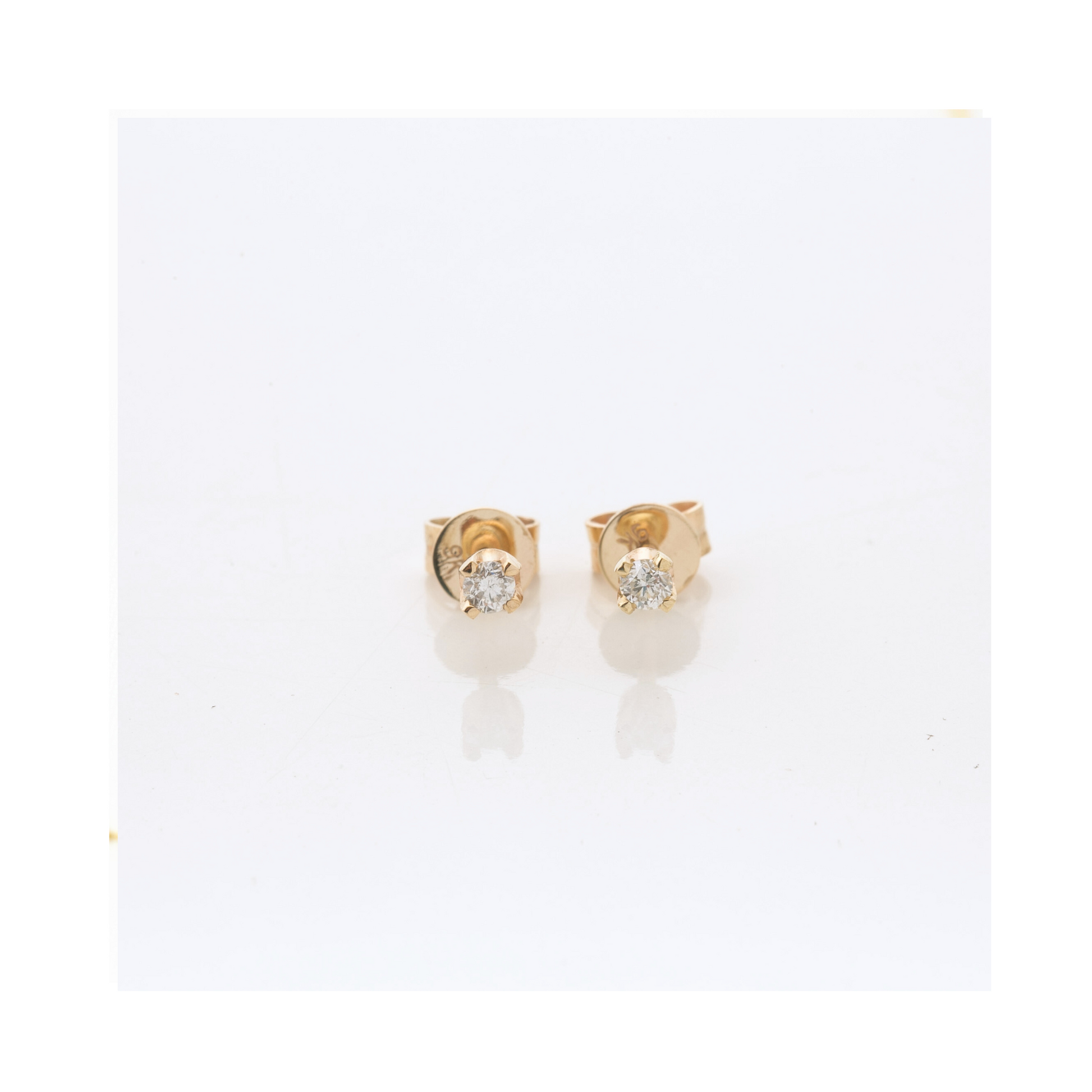 9ct Gold Diamond Studs Handcrafted Pania Fine Jewellery Australia 