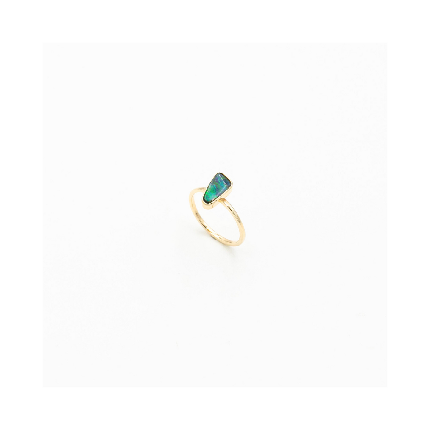 Black Opal Triangle Ring Handcrafted Pania Fine Jewellery Australia 