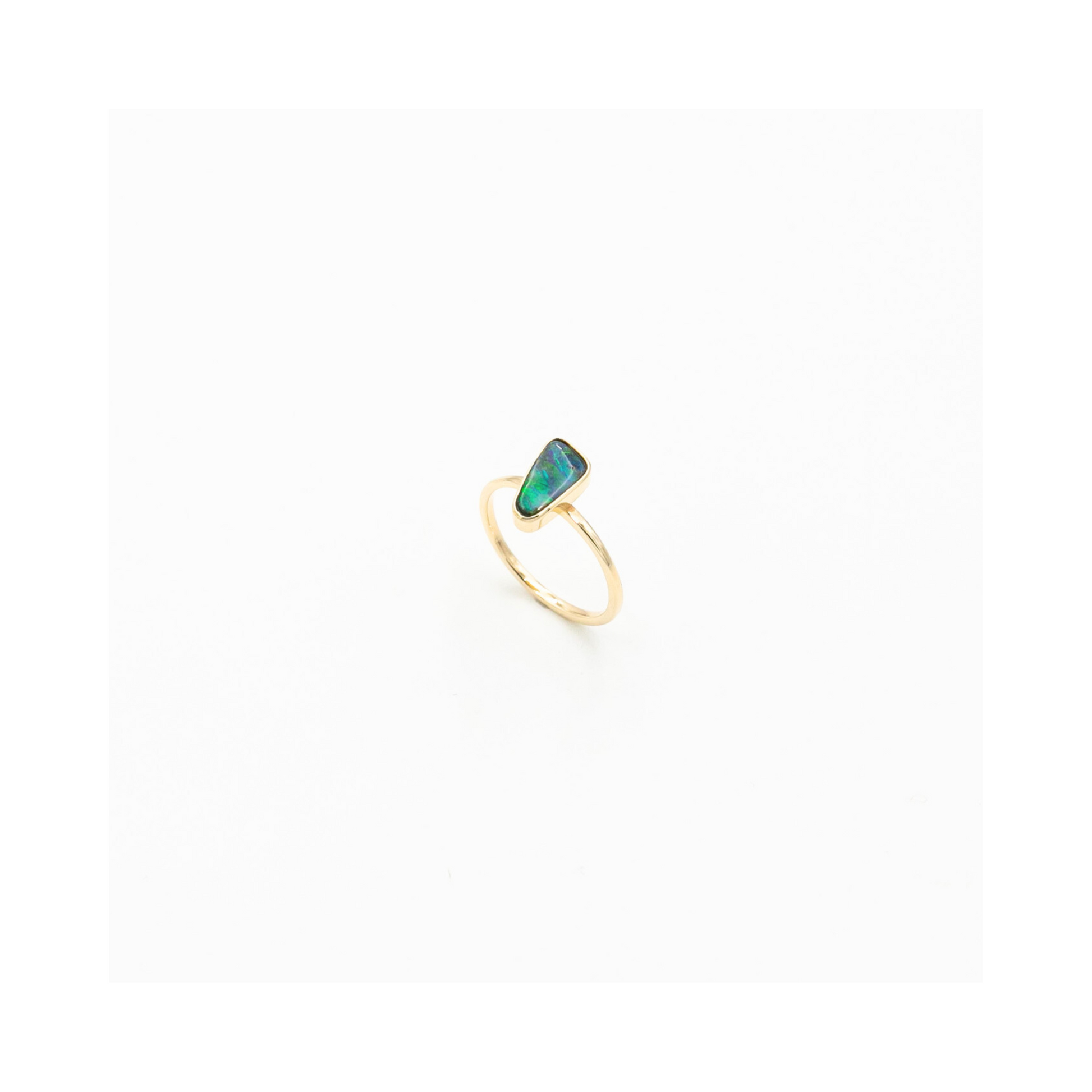 Black Opal Triangle Ring Handcrafted Pania Fine Jewellery Australia 