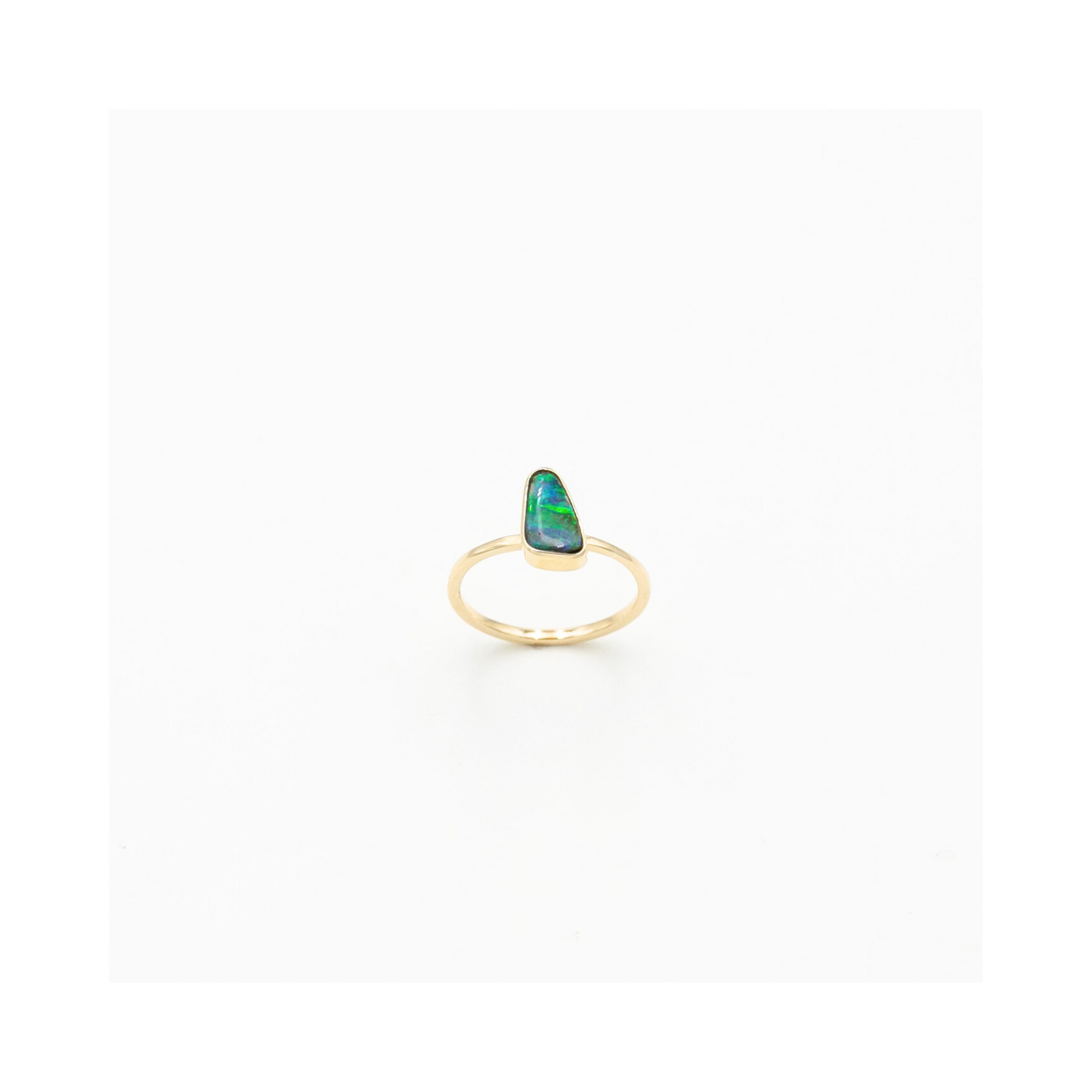 Black Opal Triangle Ring Handcrafted Pania Fine Jewellery Australia 