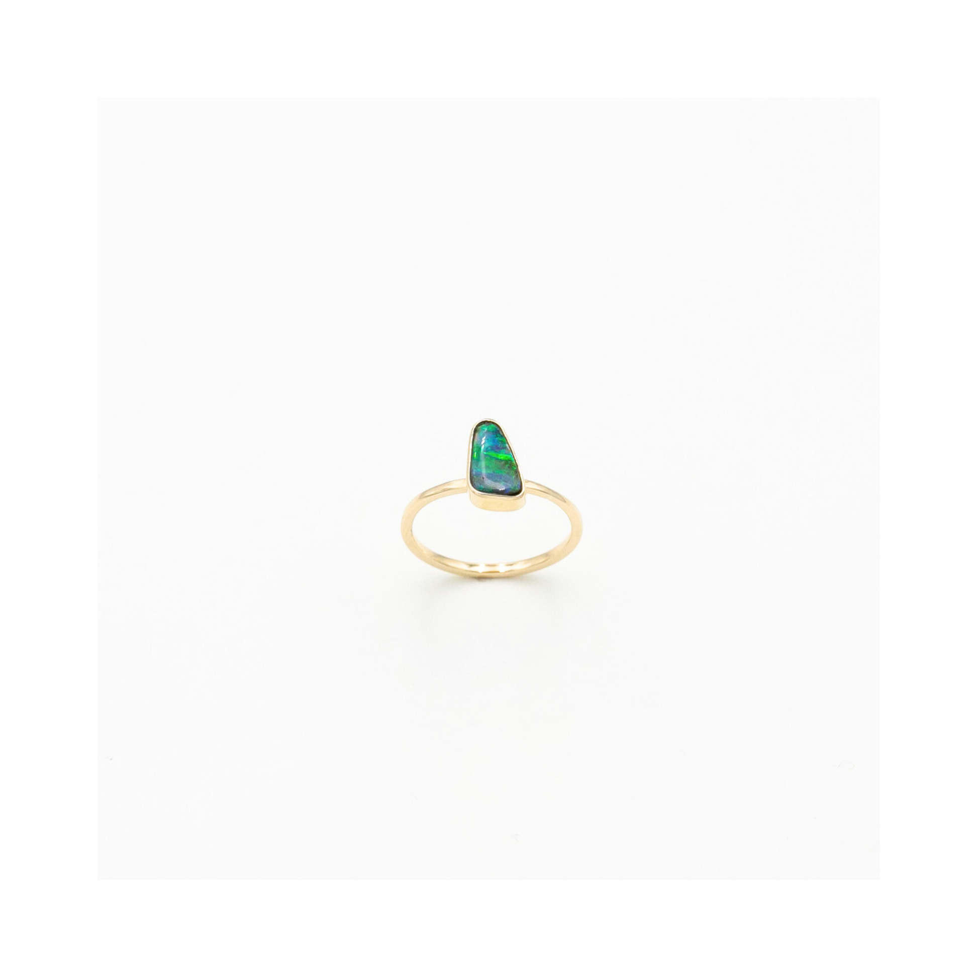 Black Opal Triangle Ring Handcrafted Pania Fine Jewellery Australia 