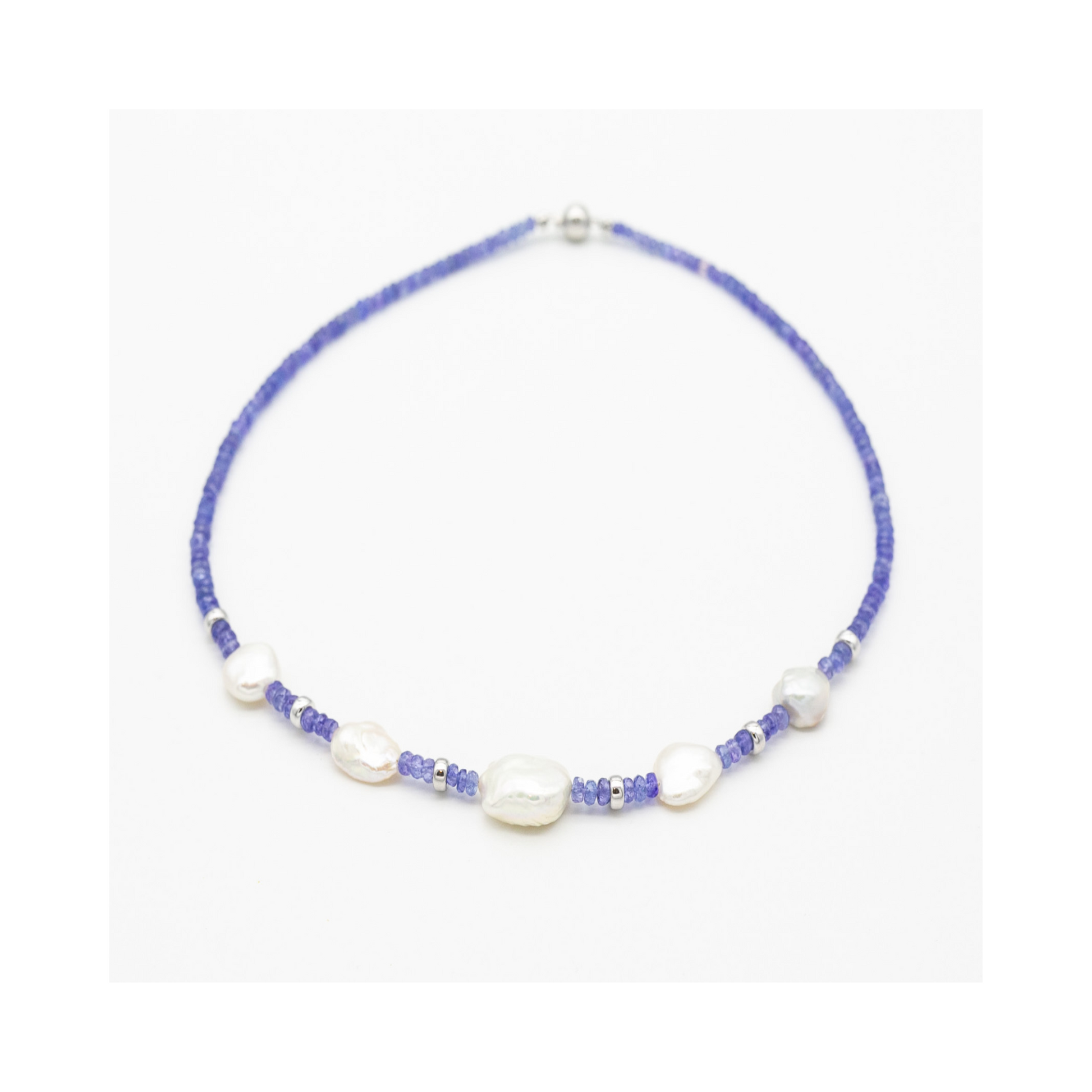 Tanzanite and Keshi Pearl Necklace Pania Fine Jewellery Australia 