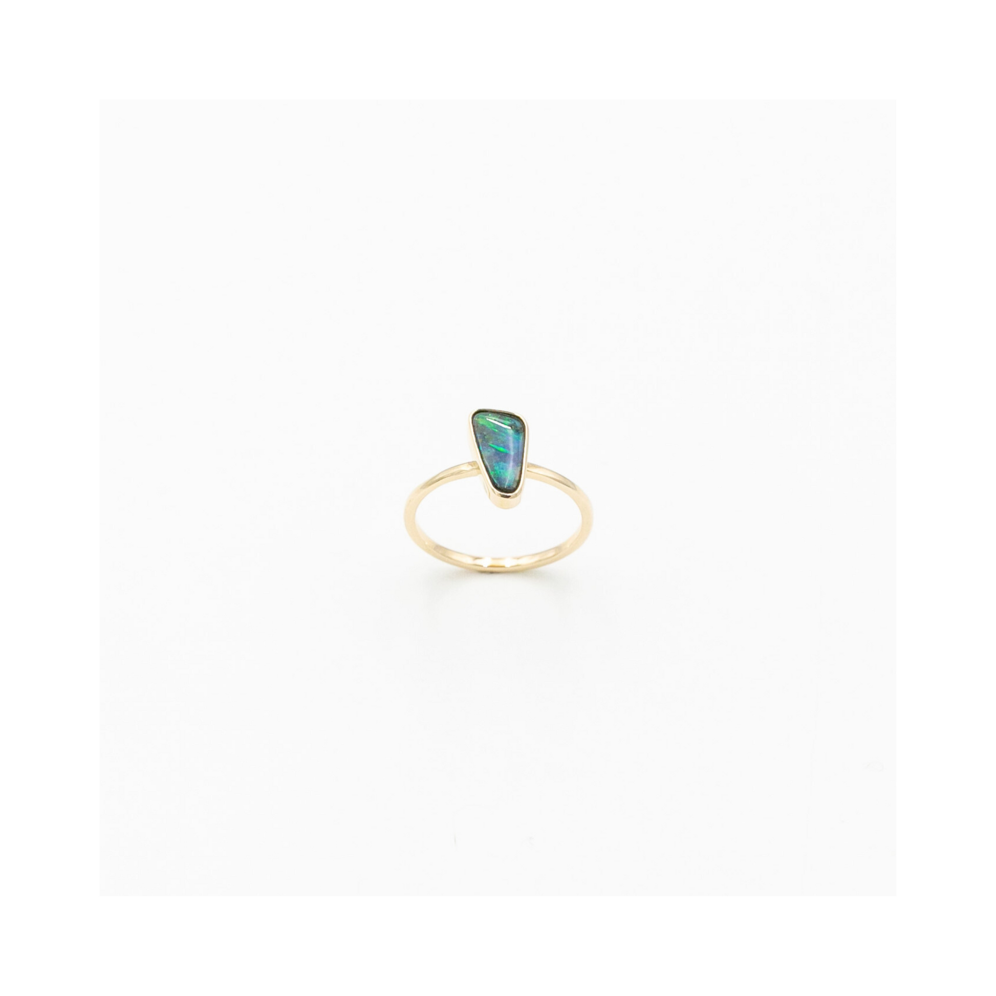 Black Opal Triangle Ring Handcrafted Pania Fine Jewellery Australia 