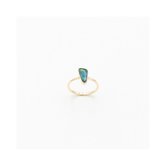 Black Opal Triangle Ring Handcrafted Pania Fine Jewellery Australia 