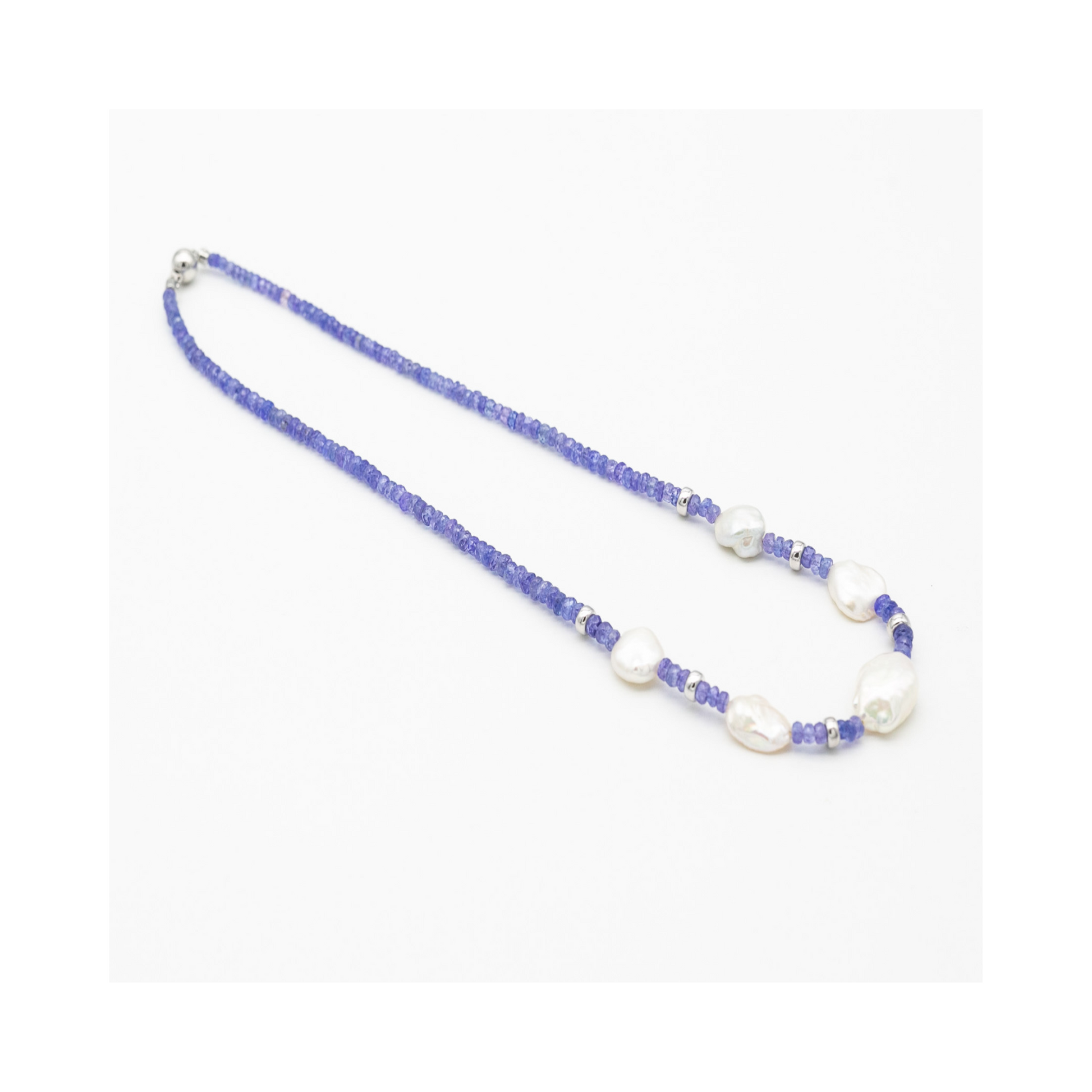 Tanzanite and Keshi Pearl Necklace Pania Fine Jewellery Australia 