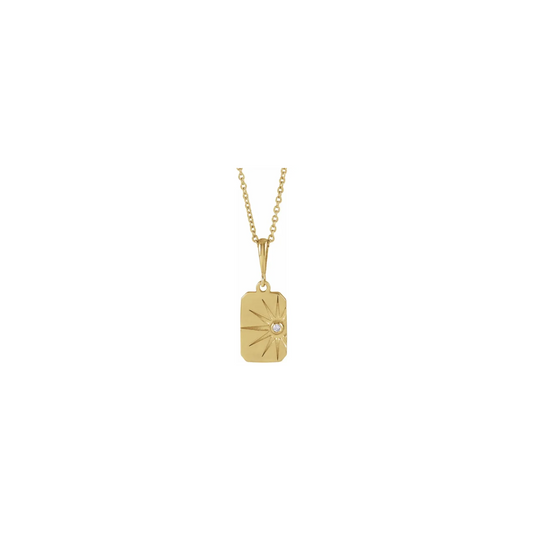 Diamond Sunburst Amulet Pendant