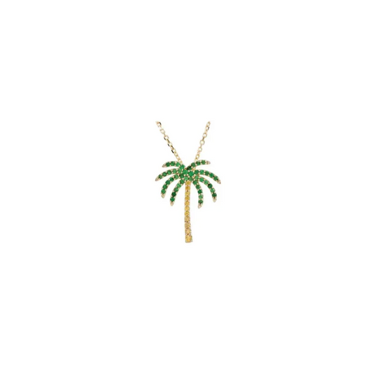 Sapphire & Tsavorite Palm Tree Pendant