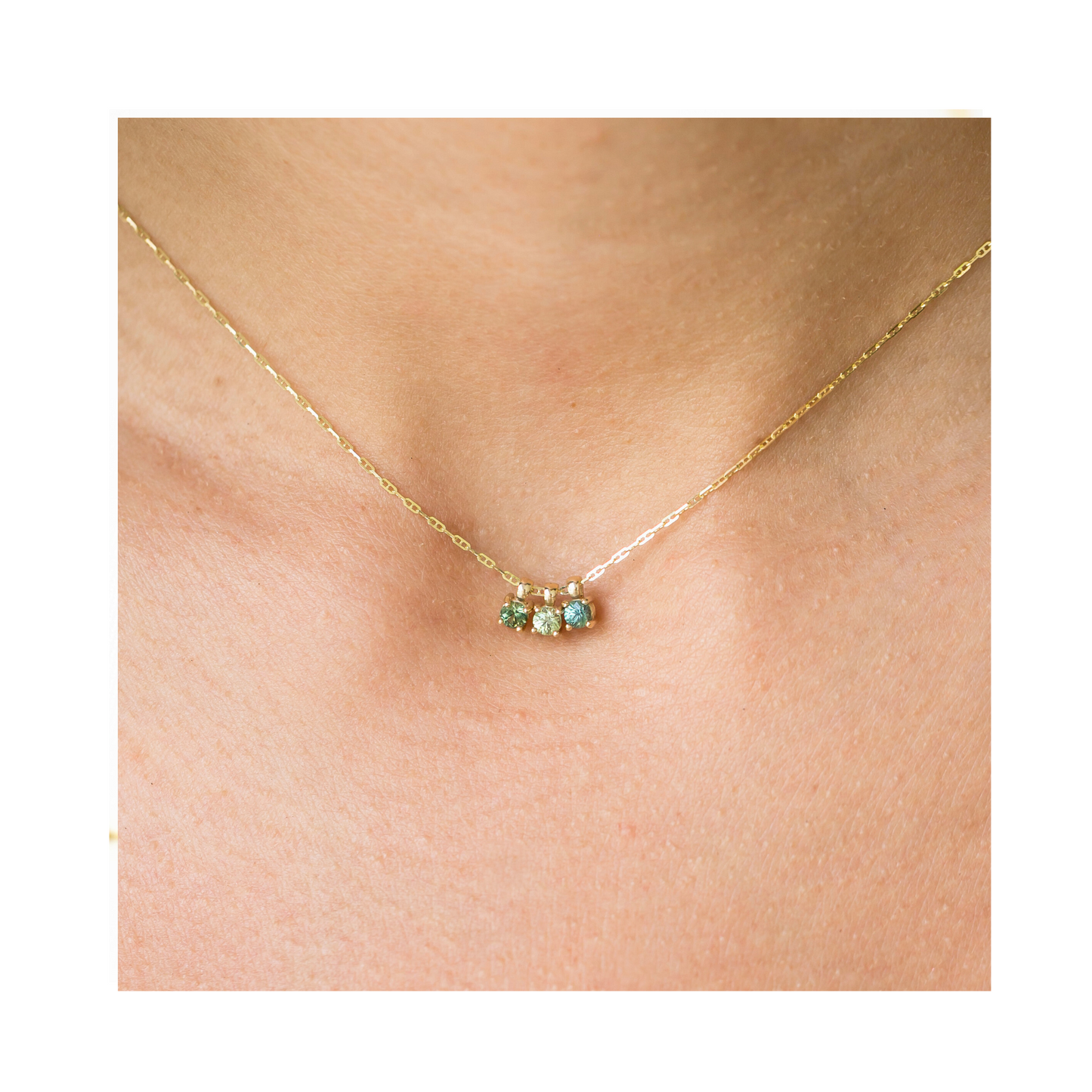 Teal Sapphire Necklace Australian Handcrafted Pania Fine Jewellery 