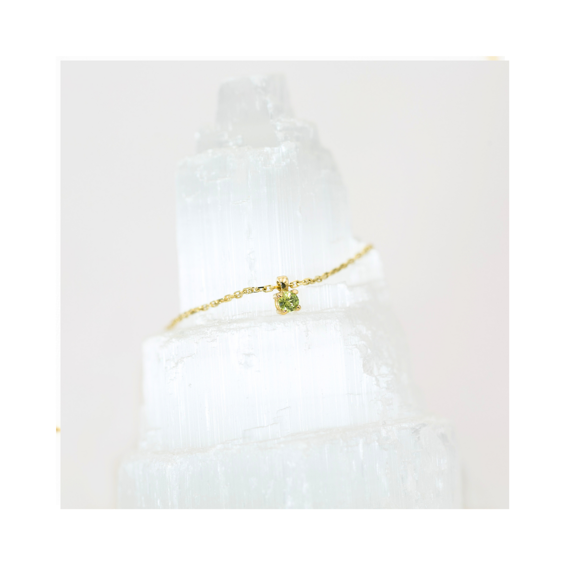 9ct Light Green Sapphire Necklace Handcrafted Pania Fine Jewellery