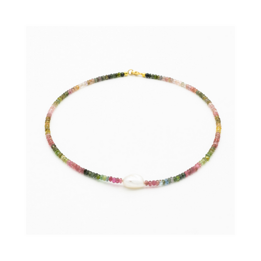 Tourmaline and Freshwater Pearl Necklace