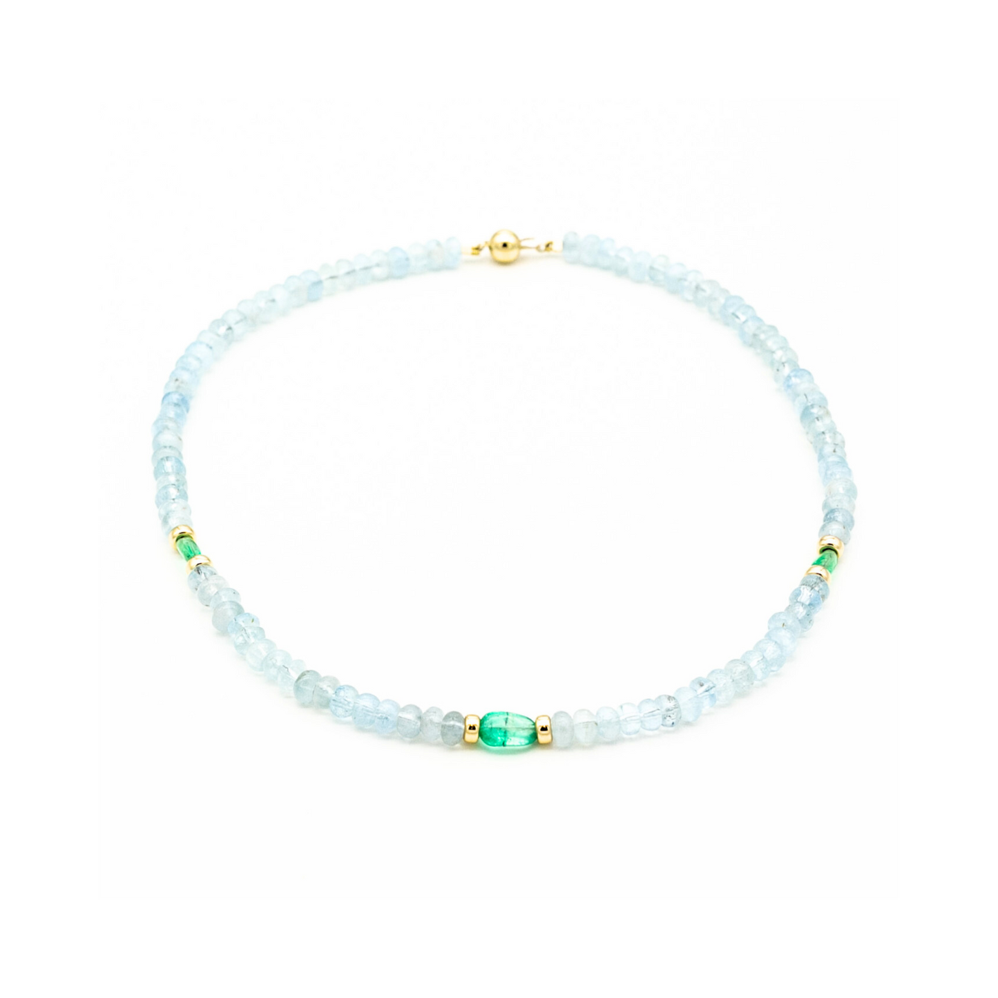 Emerald & Aquamarine Necklace Handcrafted Pania Fine Jewellery 