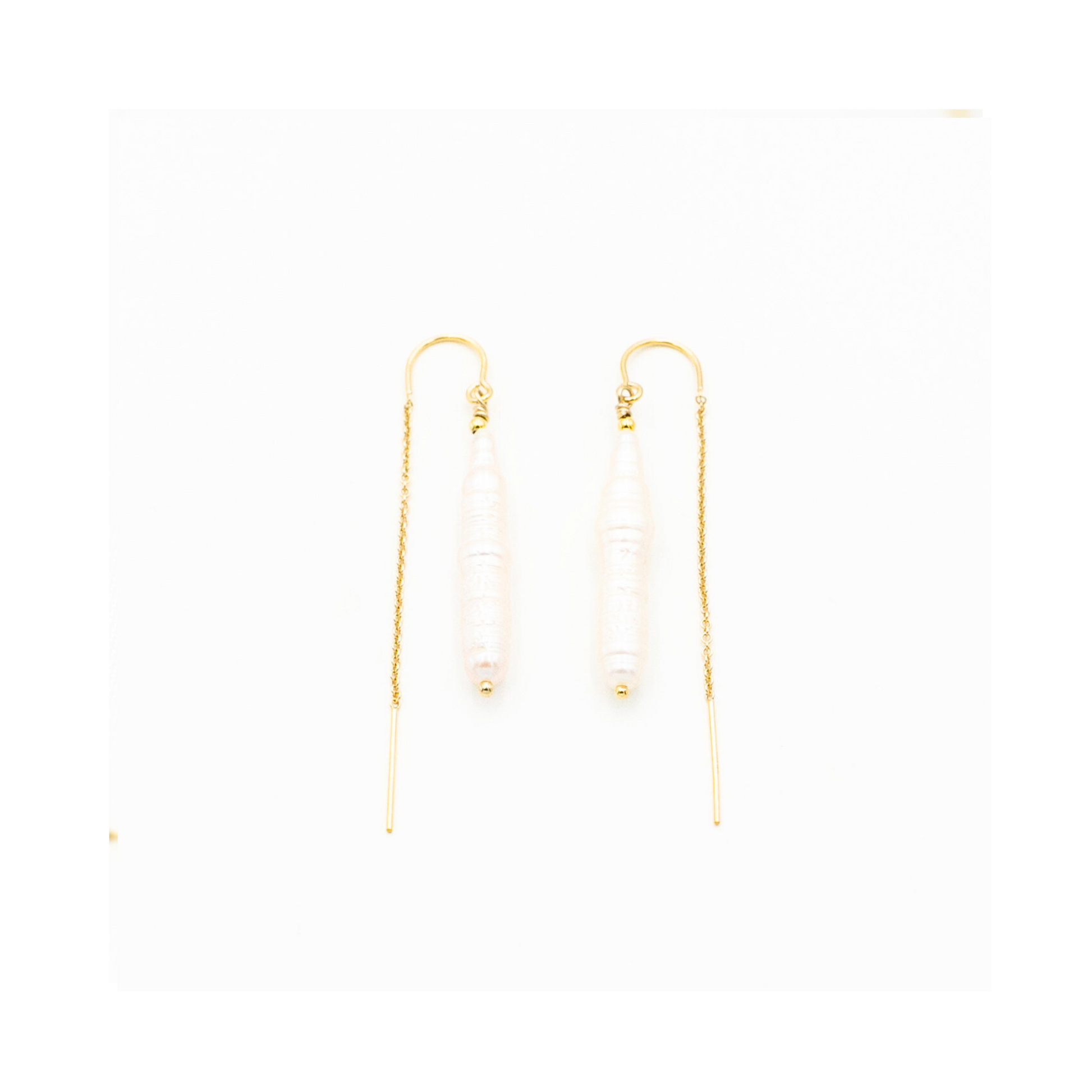 Biwa Pearl Drop Earrings Pania Fine Jewellery Australia 