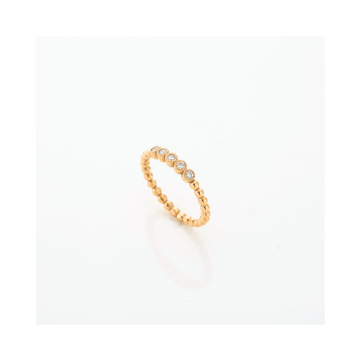 Diamond Bezel Band 18ct Rose Gold Millgrain F/SI Pania Fine Jewellery