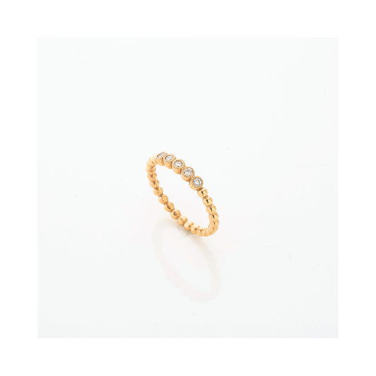 Diamond Bezel Band 18ct Rose Gold Millgrain F/SI Pania Fine Jewellery