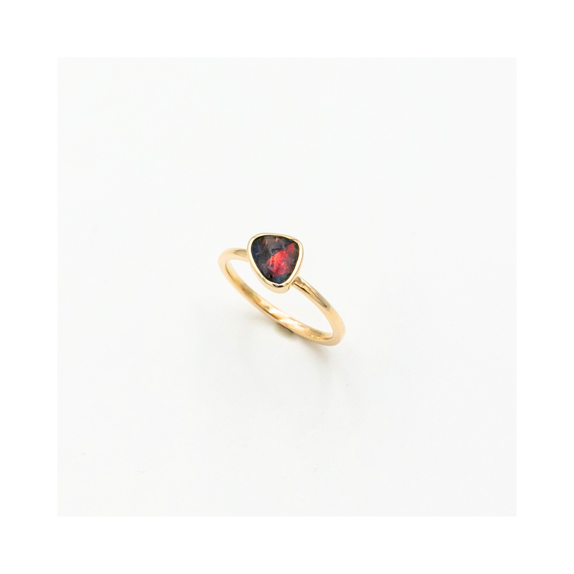 Black Opal Free Form Ring Handcrafted Pania Fine Jewellery Australia 