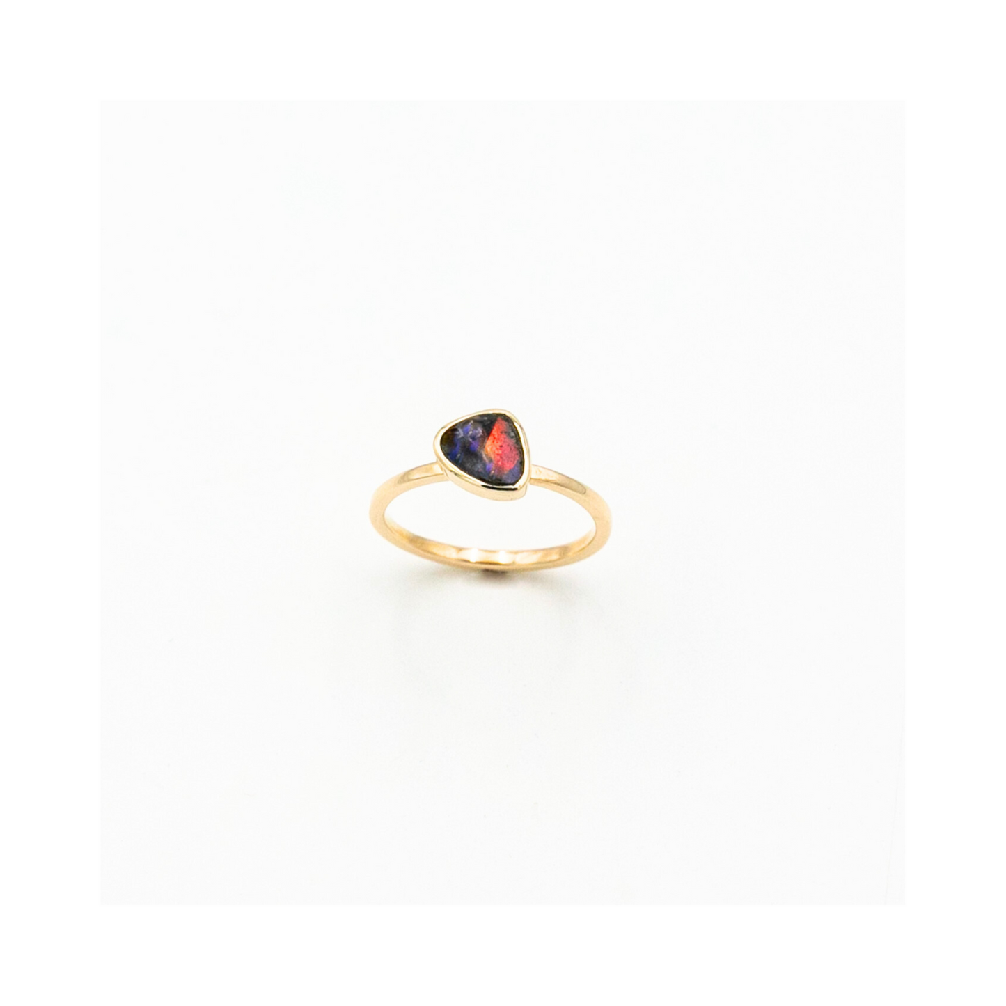 Black Opal Free Form Ring Handcrafted Pania Fine Jewellery Australia 