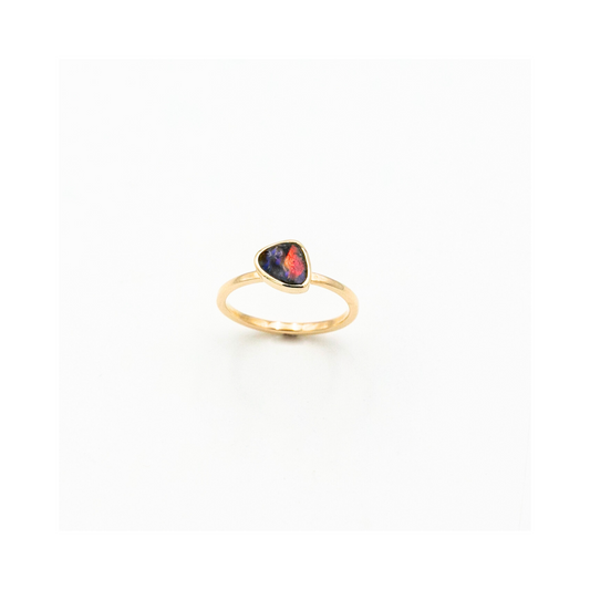 Black Opal Free Form Ring Handcrafted Pania Fine Jewellery Australia 