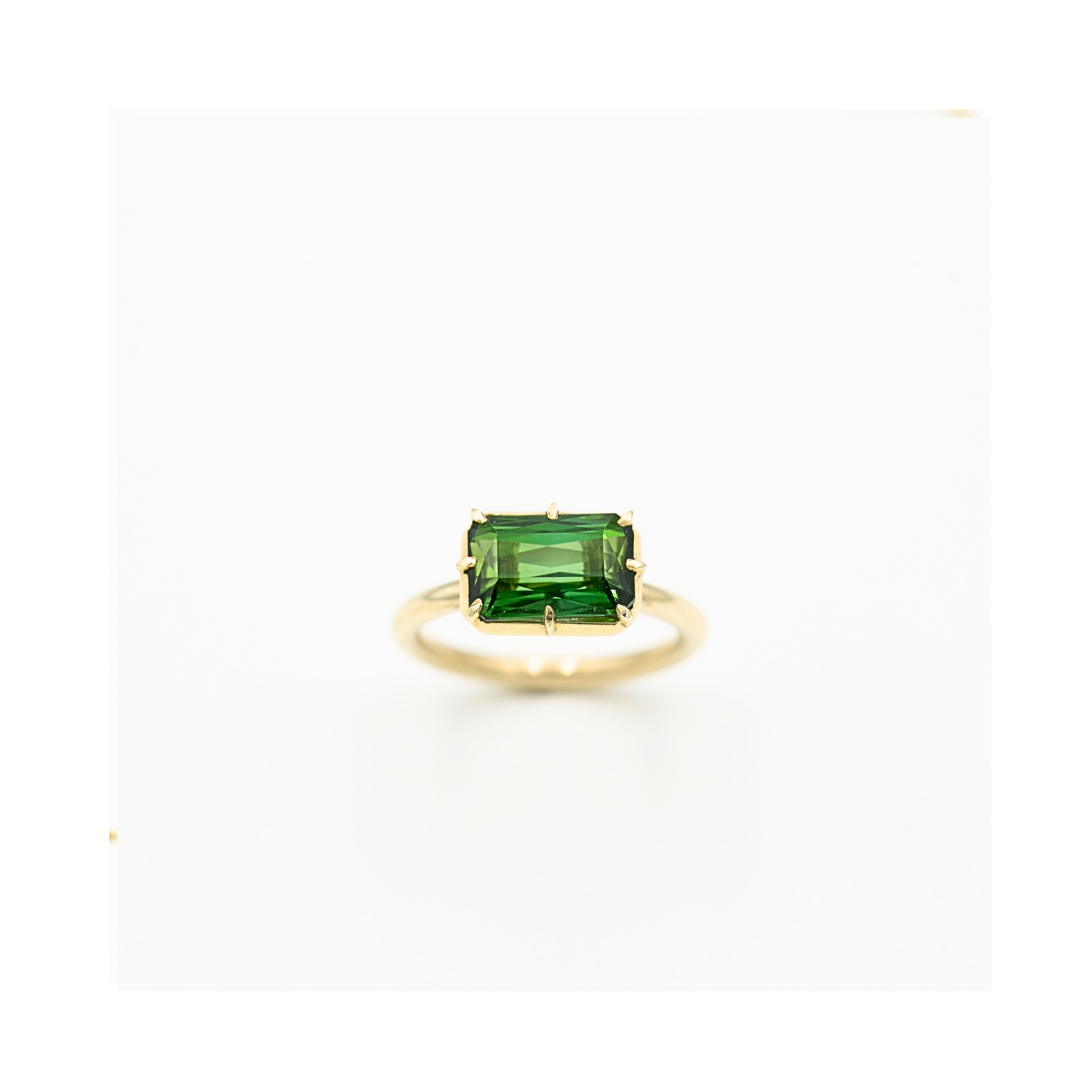 Emerald Cut Verdelite Ring Handcrafted Pania Fine Jewellery Australia 