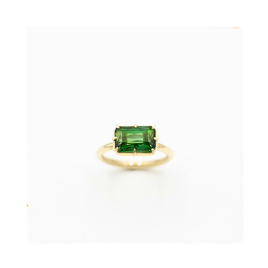Emerald Cut Verdelite Ring Handcrafted Pania Fine Jewellery Australia 