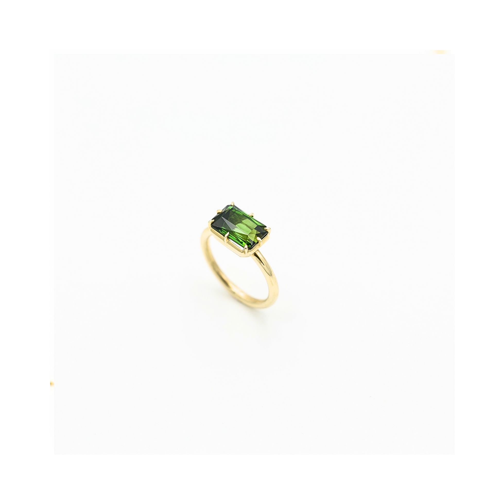 Emerald Cut Verdelite Ring Handcrafted Pania Fine Jewellery Australia 