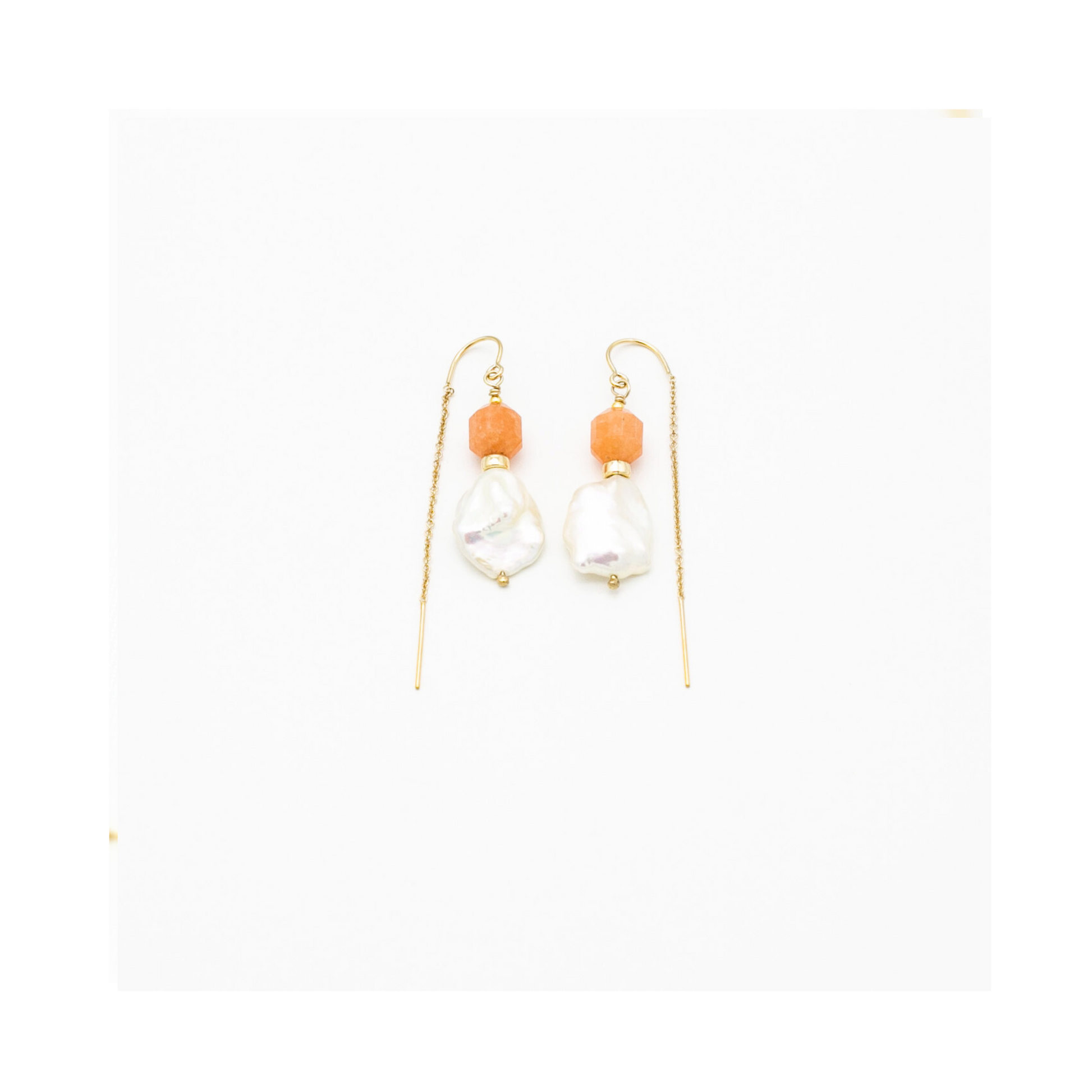 Keshi Pearl & Sodalite Earrings Handcrafted Pania Fine Jewellery Australia 