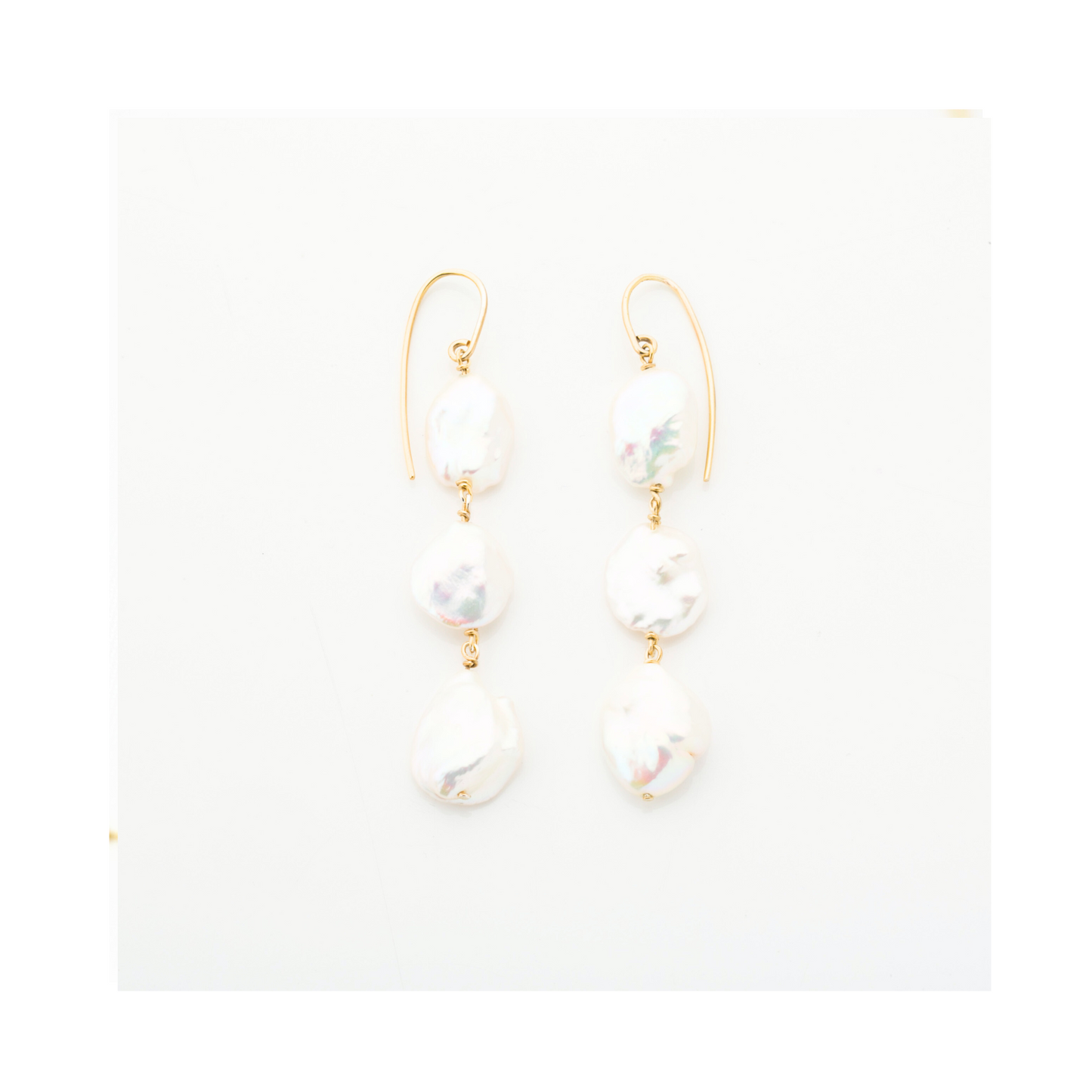 Keshi Pearl Trio Drop Earrings