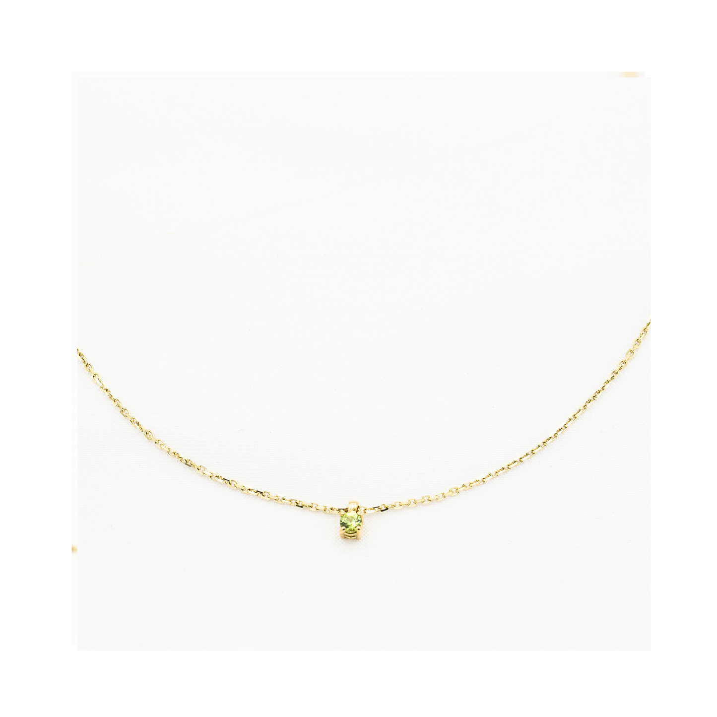 9ct Light Green Sapphire Necklace Handcrafted Pania Fine Jewellery