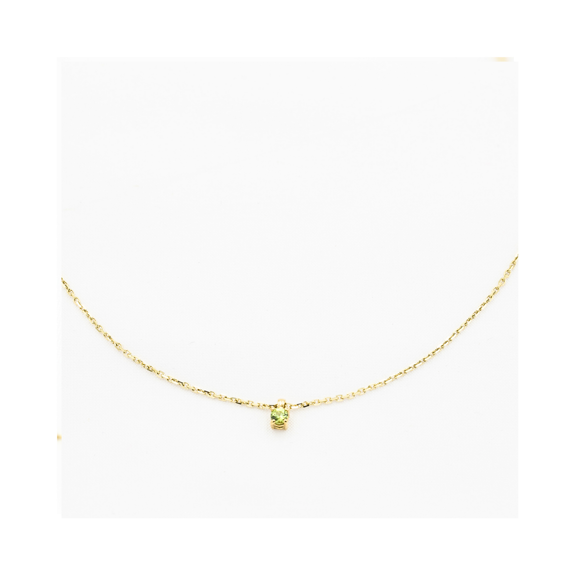 9ct Light Green Sapphire Necklace Handcrafted Pania Fine Jewellery
