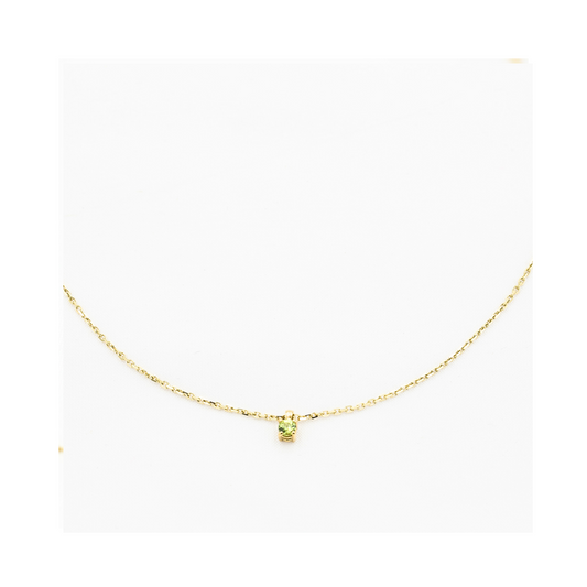 9ct Light Green Sapphire Necklace Handcrafted Pania Fine Jewellery